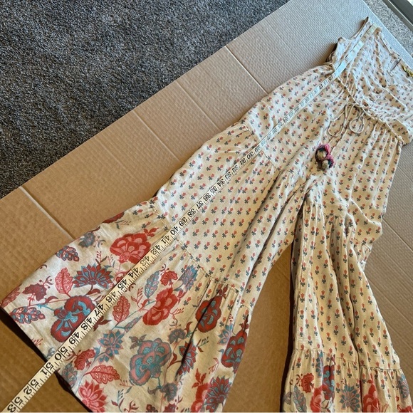 Global Desi Boho Vneck floral print jumpsuit, wide leg, sleeveless, sz XS - Picture 11 of 16